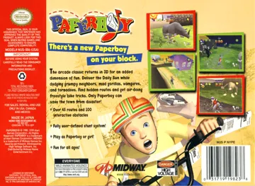 Paperboy (USA) box cover back